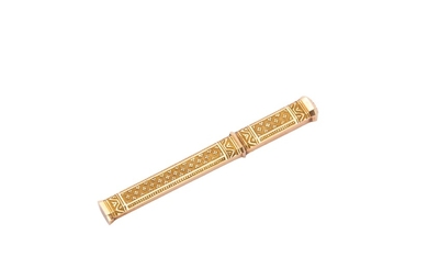 An early 19th century French 18 carat gold needle case, Paris circa 1810-1817 by Antonie Beauvisage