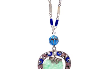 An early 20th Century low grade silver and floral enamelled ...