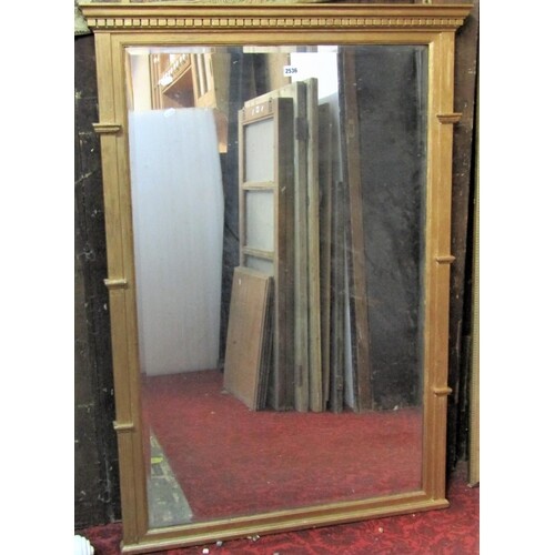 An overmantle mirror painted framework and bevelled edge mir...