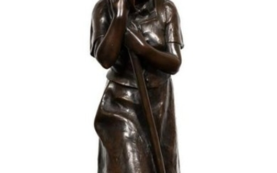 Anatole Jean Guillot "La Paysanne" Bronze Figure