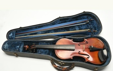 André Coinus Labeled Violin with Two Bows.