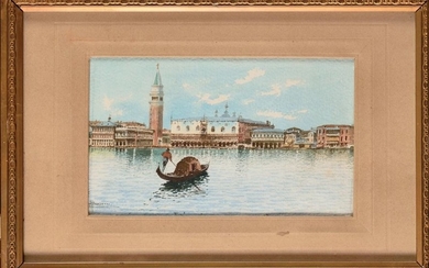 Andrea BIONDETTI (1851-1946) Venise Aquarelle Signé en bas...