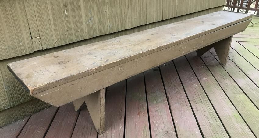 Antique 19th C Handmade Long Work or Seating Bench