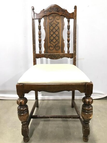 Antique Carved Wooden Side Chair