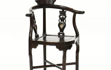 Antique Chinese Blackwood Corner Chair