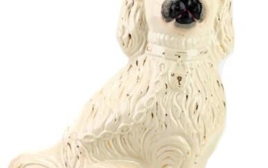 Antique English Staffordshire Spaniel Dog Statue