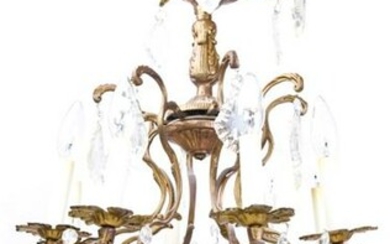 Antique French Style Crystal & Ormolu Chandelier
