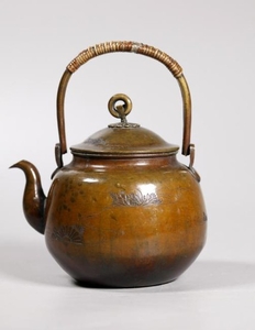 Antique Japanese Brass Teapot & Cover