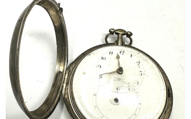Antique georgian silver verge fusee pair case pocket watch ...