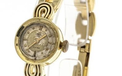 Arctos Elite ladies watch, 585/000 GG, manual winding cal. AS 976 running, silverf. Dial with gold