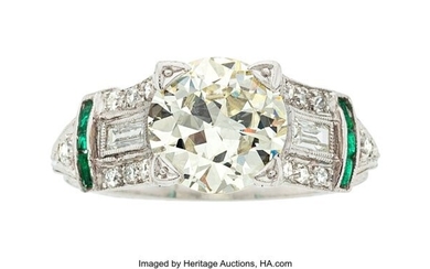 Art Deco Diamond, Glass, Platinum Ring Stones