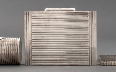 Art Deco Sterling Cigarette Cases & Compact, 3