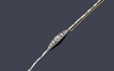 Art Deco bracelet with a rigid central motif of