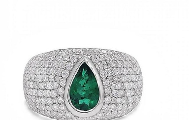 Art-Deco emerald ring