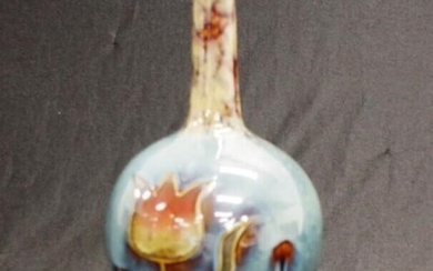 Art Nouveau majolica pottery vase