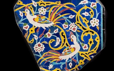 Arte Islamica A monumental mosaic pottery panel Iran