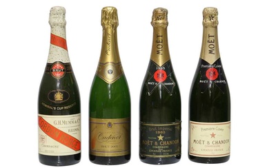 Assorted Champagne: Moet & Chandon, 1985 and three various others