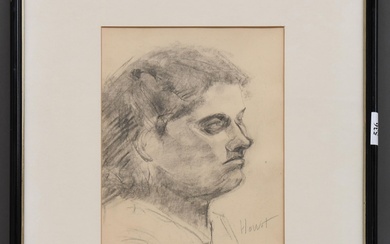 Attribué à Marie Howet Dessin : “Portrait de dame”. Signé. Dimensions : 27 cm x...