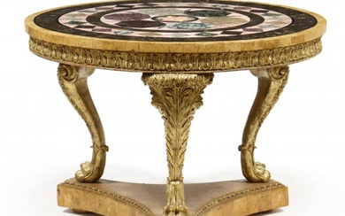 Attributed Maitland Smith, Tessellated Stone Classical Style Center Table