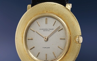 Audemars Piguet, Ref. 5131BA An exquisite, eclectic and very well-preserved yellow gold wristwatch with box, retailed by Turler