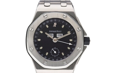 Audemars Piguet Reference 25807ST Royal Oak Offshore | A stainless steel automatic triple calendar wristwatch with bracelet, Circa 1996
