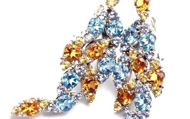 Authentic! Pasquale Bruni Ghirlanda 18k Gold Sapphire Topaz Citrine Earrings