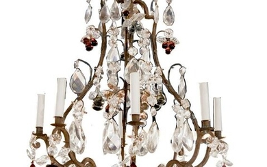 BAGUES French Bronze & Crystal Chandelier