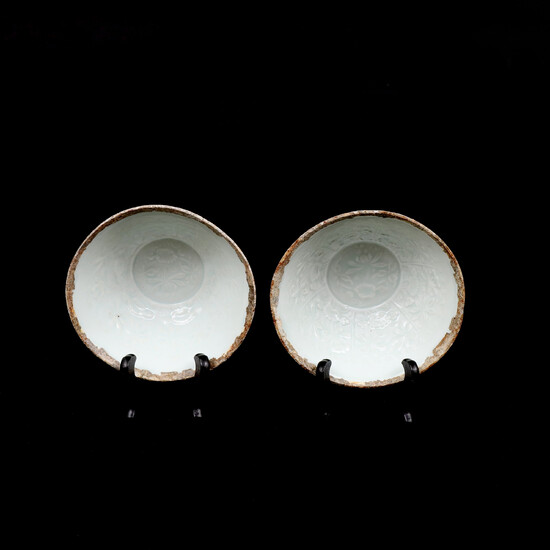 BOWLS, a pair, porcelain, Sung dynasty (960-1279), China.