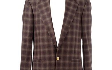 BRAND NEW VERSACE PLAID WOOL BROWN SUIT for MEN