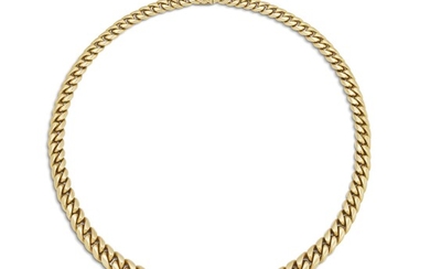 BULGARI RUBY AND DIAMOND CURB NECKLACE IN 18KT YELLOW GOLD
