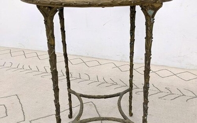 Bagues Style Gilt Metal Table with Inset Mirror Top.