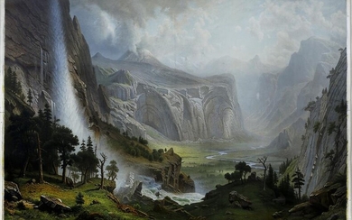 Bierstadt Chromolithograph, Domes of Yosemite