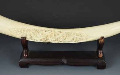 Bovine Bone Chinese Carved "Tusk"
