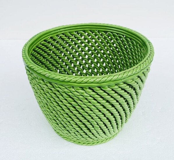 Braided Ceramic Vase, Made in Italy