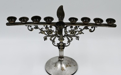 Brass menorah, WMF, Germany, early 20th century A standing...