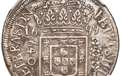 Brazil: , Pedro II 640 Reis 1699-(R) XF40 NGC,...