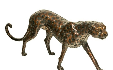 Bronze Life Sized Cheetah Cat Wildlife Sculpture