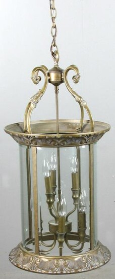 Bronze and Beveled Glass 9-Light Lantern