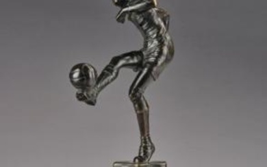 Bruno Zach (Austria, 1891-1945), a bronze figure of footballer Mathias Sindelar, Vienna, c. 1945