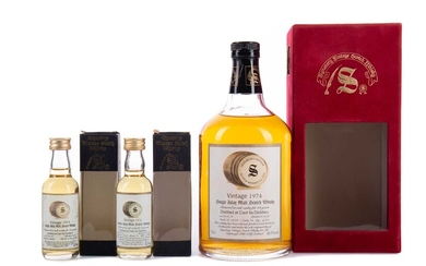 CAOL ILA 1974 SIGNATORY VINTAGE AGED 23 YEARS AND TWO MINIATURE CAOL ILA SIGNATORY VINTAGES