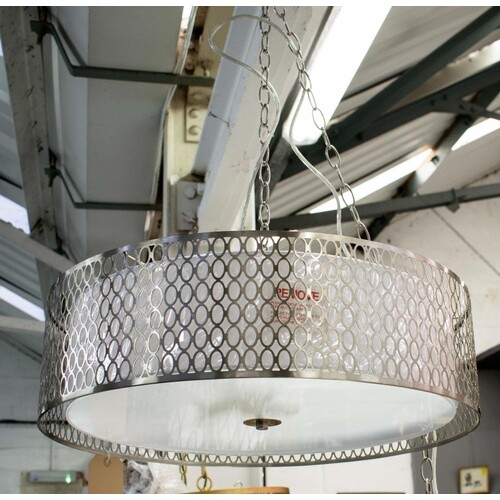 CEILING LIGHT, 55.5cm diam., contemporary cage design.