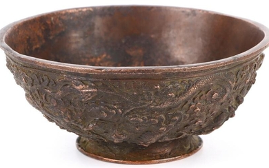 CHINESE ENGRAVED & QING HALLMARKED COPPER BOWL