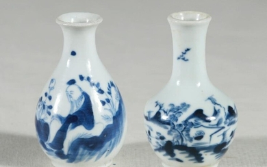 2 Chinese Blue & White Small Vases, 19th Century