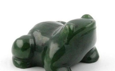 Canadian Nephrite Jade Fabulous Frog Carving