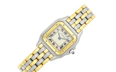 Cartier Stainless Steel and Gold 'Panthère' Wristwatch