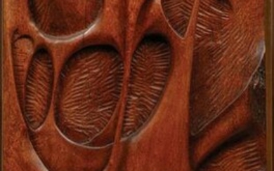 Carved Jacaranda Abstract Wall Panel
