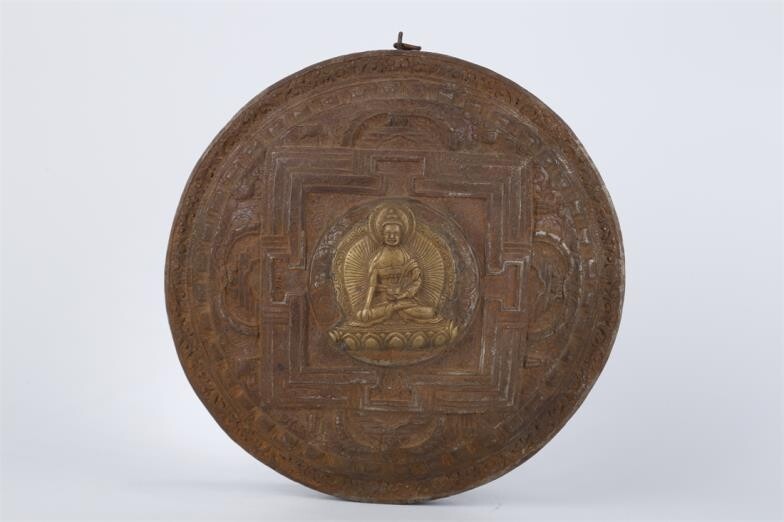 Cast Iron Hanging Buddha Plate. Height: 31cm; Width: 31cm;...