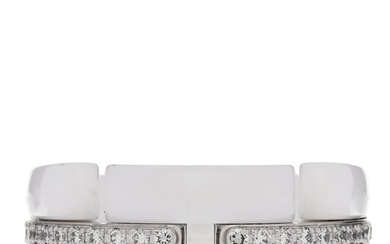 Chanel 18K White Gold White Ceramic Diamond Ultra Ring 55 7.25
