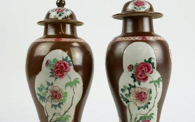 Chinese Export Covered Urns
