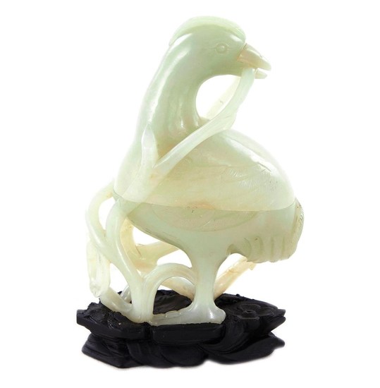 Chinese carved white jade mythical bird